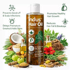 Indus Hair Care Herbal Hair Oil 100 ML | Promotes Healthy Hair Growth, Reduces Hair Fall & Adds Shine | Ayurvedic Formula